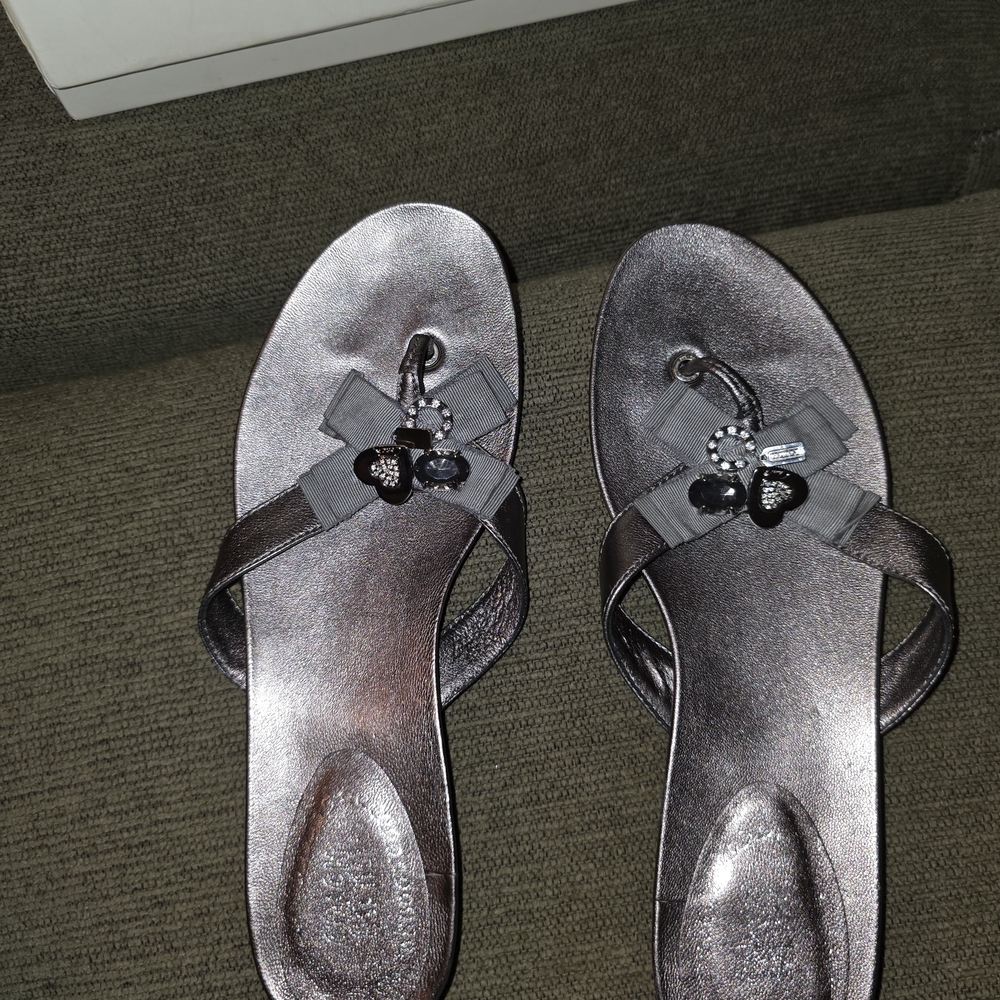 Coach Metallic Silver Women's Sandals